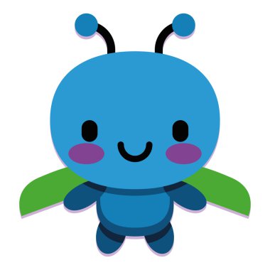 Beyaz arka plan üzerinde izole sevimli çizgi böceği