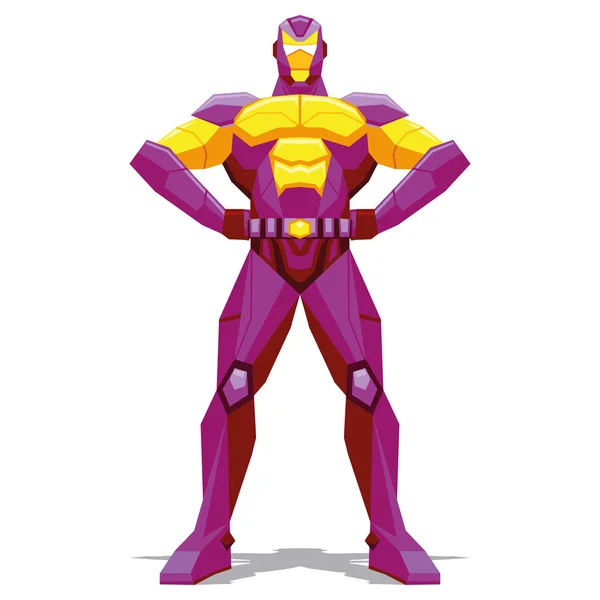 Superhero Posing Terisolasi di Latar Belakang Putih - Stok Vektor