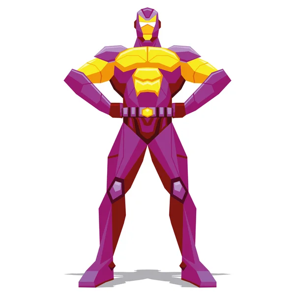 Superhero Posing Isolated On White Background — Stock Vector