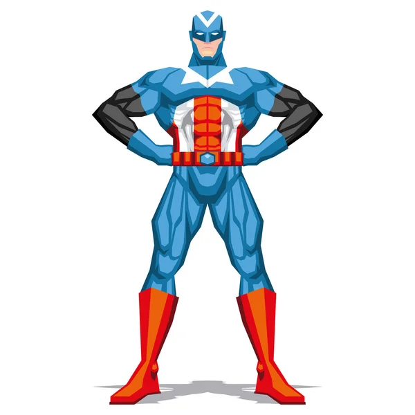 Superhero Posing Isolated On White Background — Stock Vector