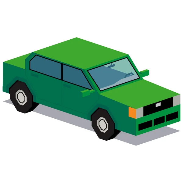 Иллюстрация зеленого автомобиля, изолированного на белом фоне — стоковый вектор