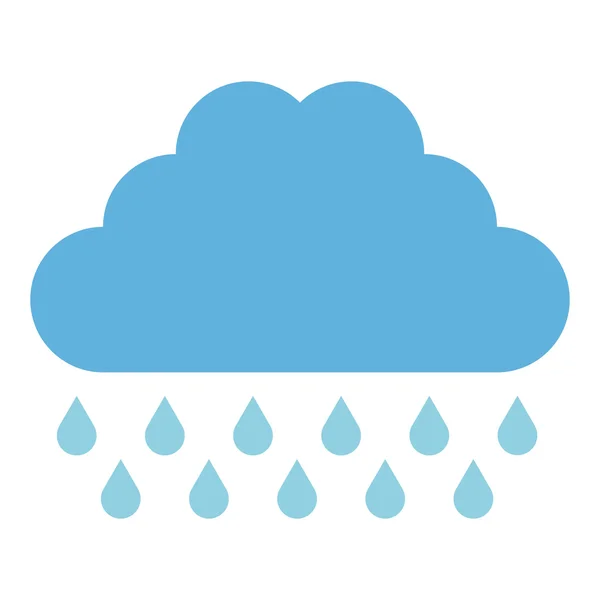 Ícone de chuva na nuvem isolado em fundo branco — Vetor de Stock
