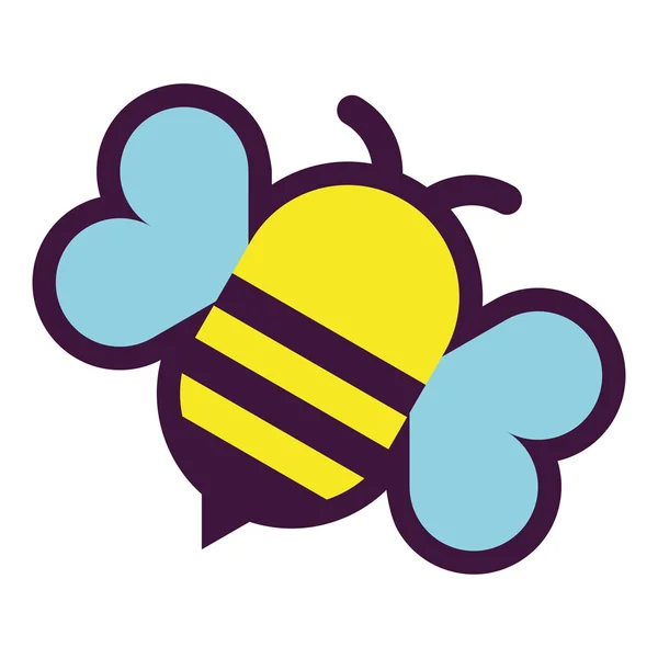 Flying Cute pszczoły kreskówka na białym tle — Wektor stockowy