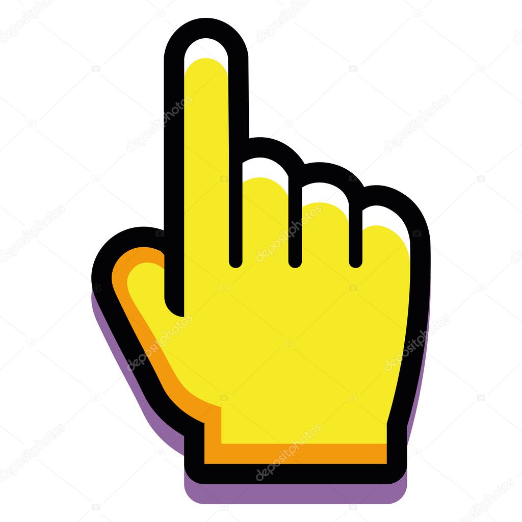 Vector Pointing Up Hand Isolated On White Background