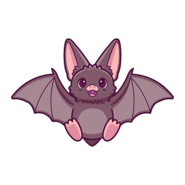 İzole edilmiş yarasa çizgi filmi