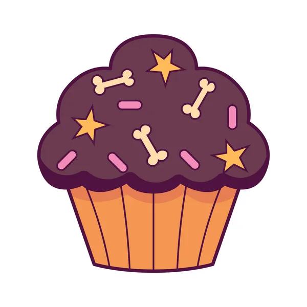 Cupcake d'Halloween isolé — Image vectorielle