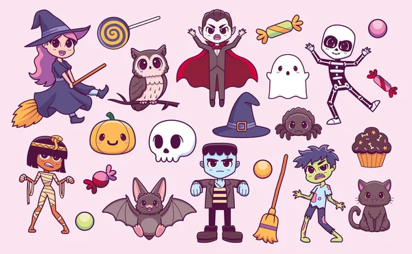 Set van Halloween monsters — Stockvector