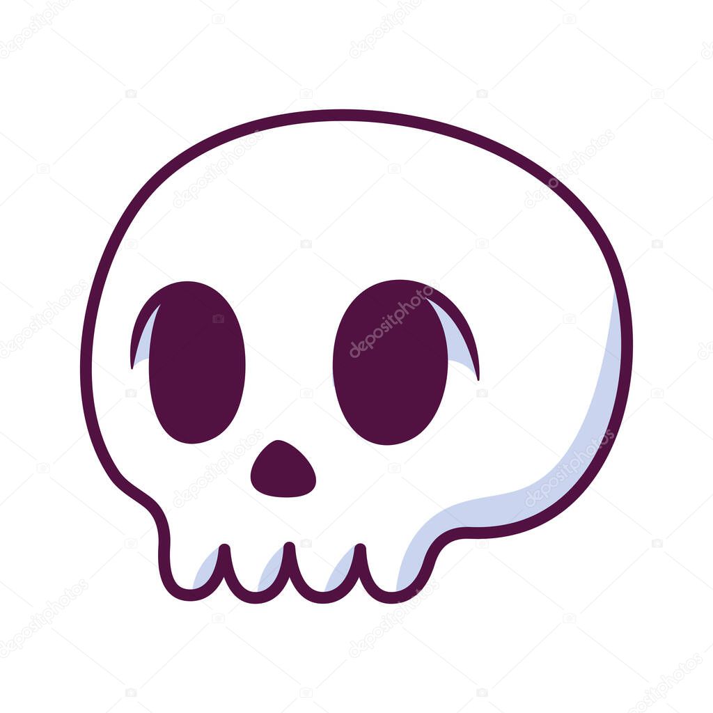 Isolated skull cartoon kawaii