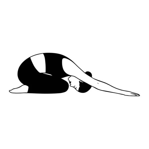 Kvinna som gör yogaövningar — Stock vektor