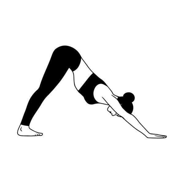 Frau macht Yoga-Übungen — Stockvektor