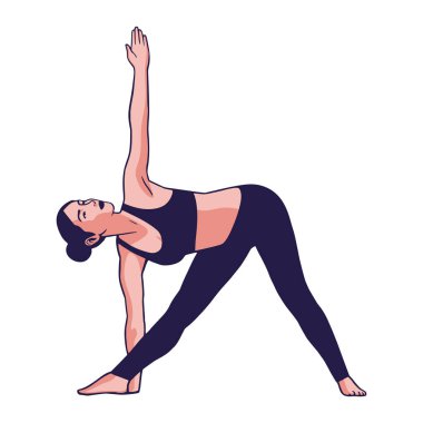 Yoga yapan bir kadın.