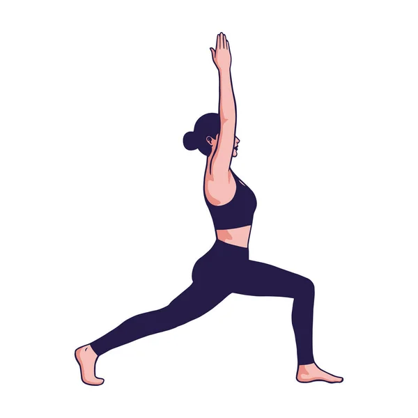 Женщина делает упражнения йоги — стоковый вектор