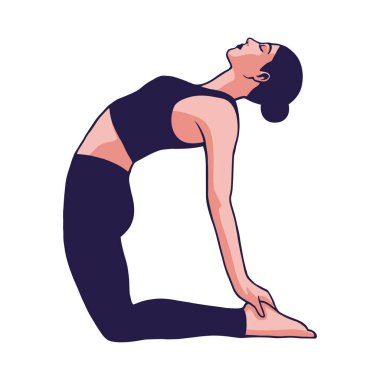 Yoga yapan bir kadın.