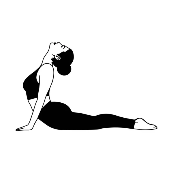 Vrouw doet yoga oefeningen — Stockvector