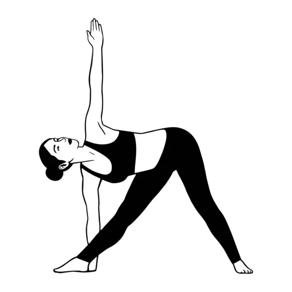 Kvinna som gör yogaövningar — Stock vektor