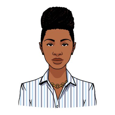 İzole edilmiş Afro-Amerikan kadın.