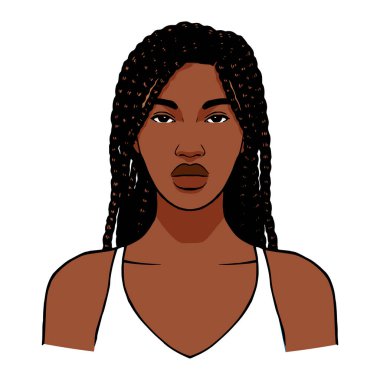 İzole edilmiş Afro-Amerikan kadın.
