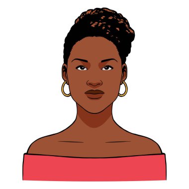 İzole edilmiş Afro-Amerikan kadın.