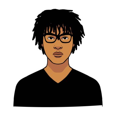 İzole edilmiş Afro-Amerikan adam.