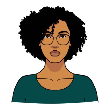 İzole edilmiş Afro-Amerikan kadın.