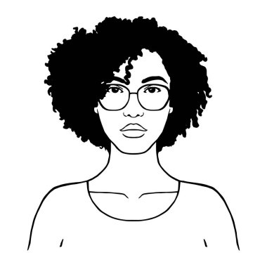 İzole edilmiş Afro-Amerikan kadın.