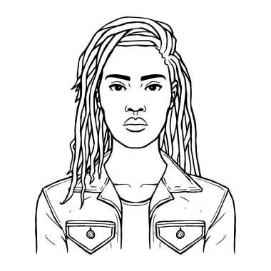 İzole edilmiş Afro-Amerikan kadın.