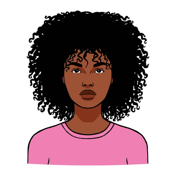 Femeia afro-americană izolată — Vector de stoc