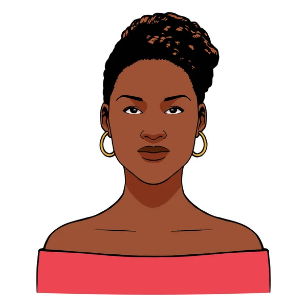 Femeia afro-americană izolată — Vector de stoc