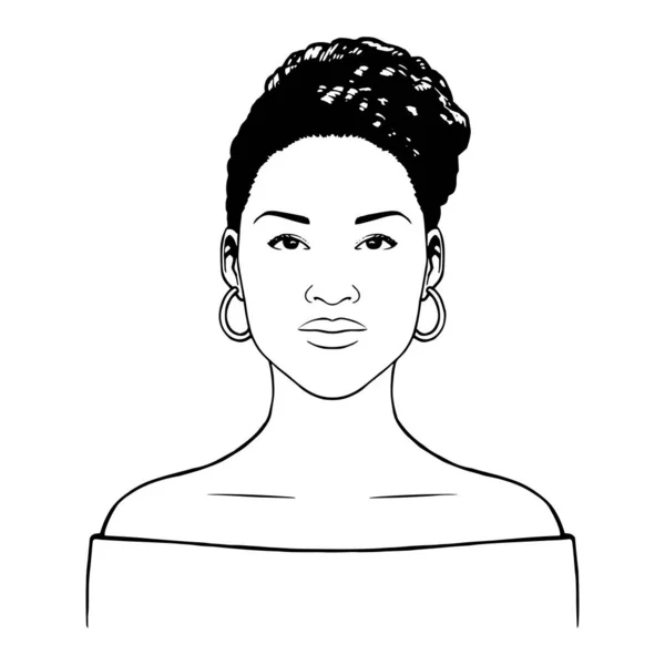 Geïsoleerde afro-Amerikaanse vrouw — Stockvector