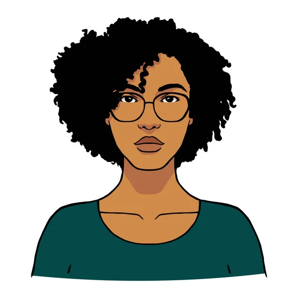 Geïsoleerde afro-Amerikaanse vrouw — Stockvector