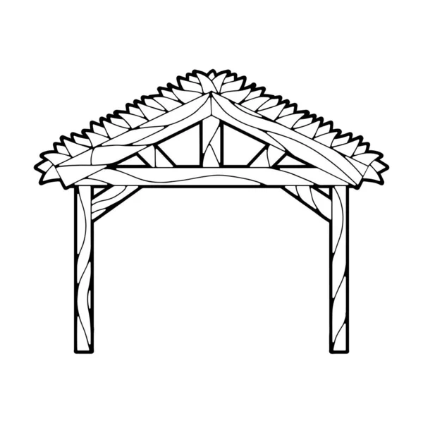 스테인드글라스로 된 고립 된 오두막 — 스톡 벡터