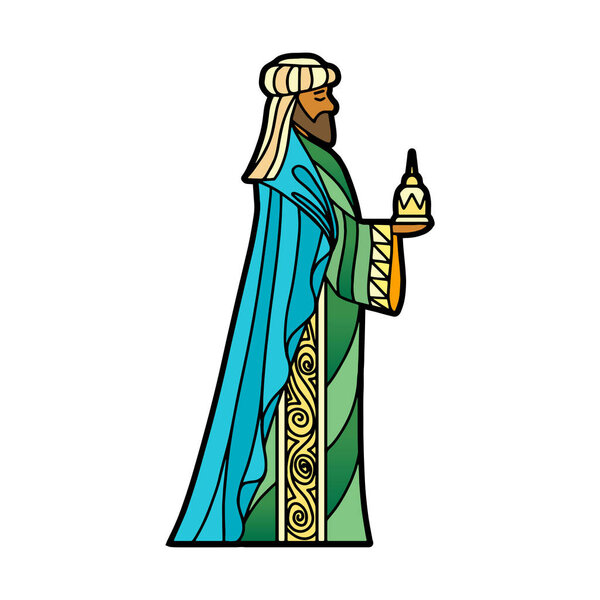 Изолированный король магии в витраже