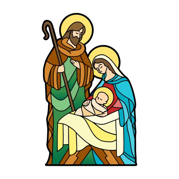 Natividad en vidrieras — Vector de stock