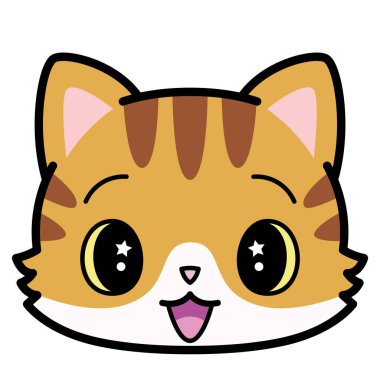 İzole edilmiş sevimli kedi emojisi