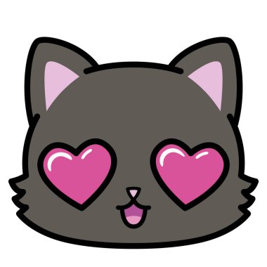 Aşık sevimli kedi emojisi.