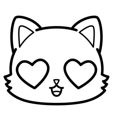 Aşık sevimli kedi emojisi.