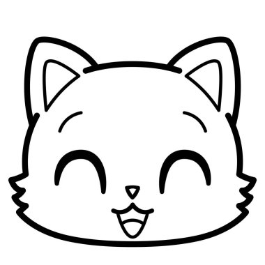 İzole edilmiş sevimli kedi emojisi