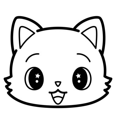 İzole edilmiş sevimli kedi emojisi