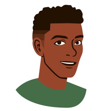 Afro-Amerikan bir adamın izole edilmiş avatarı.