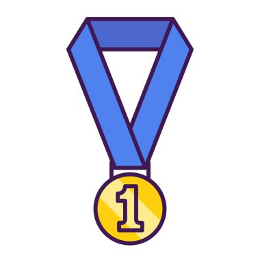 İzole edilmiş altın madalya ikonu