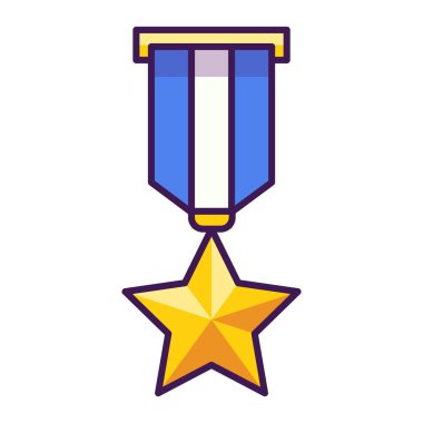 İzole edilmiş altın madalya ikonu