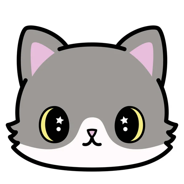 Isolado bonito gato emoji desenho animado — Vetor de Stock