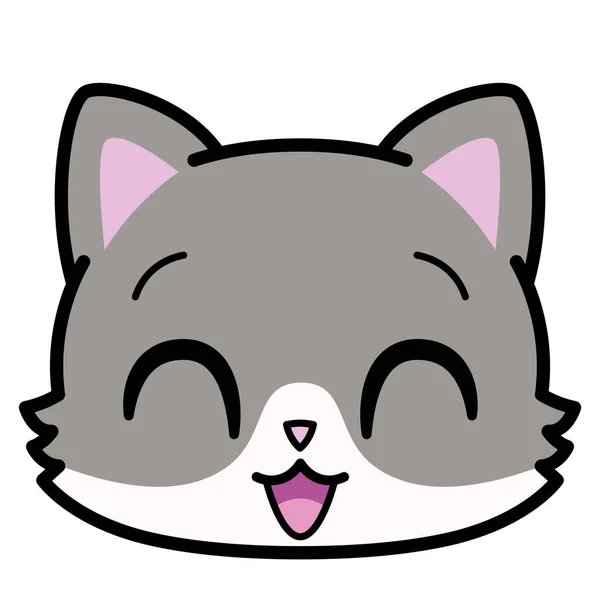 Isolerad söt glad katt emoji — Stock vektor