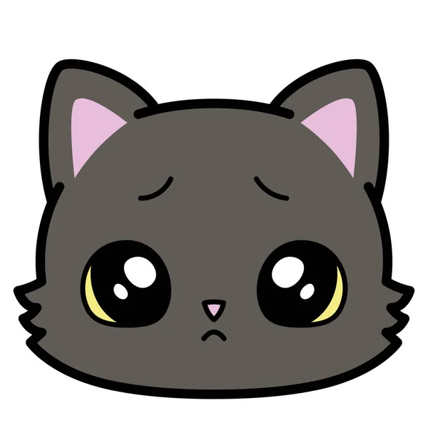Aislado lindo triste gato emoji — Vector de stock