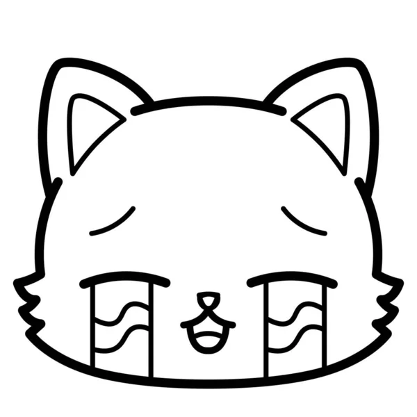 Изолированный милый плачущий кот эмодзи — стоковый вектор