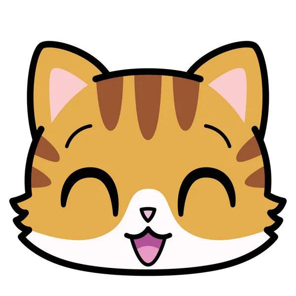Απομονωμένη χαριτωμένη χαρούμενη γάτα emoji — Διανυσματικό Αρχείο
