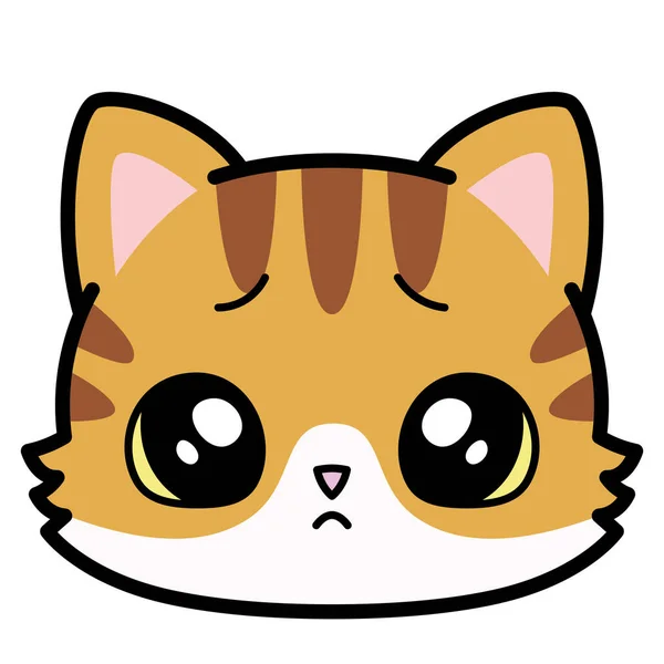 Isolado bonito triste gato emoji — Vetor de Stock