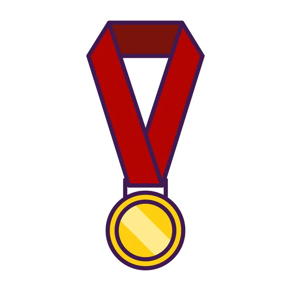 Isolata medaglia d'oro icona Primo posto — Vettoriale Stock