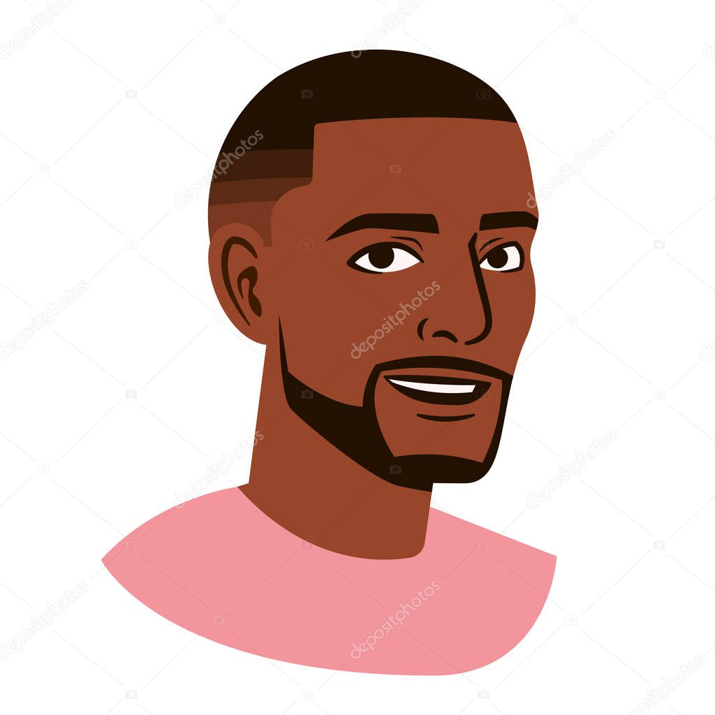 Isolated avatar of an afro american man