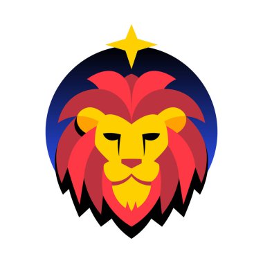 İzole edilmiş aslan sembolü Batı burç işaretleri